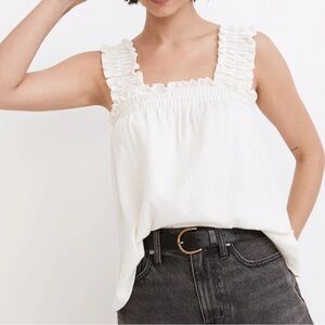 Madewell Knit Lightspun Ruched-Strap Top - XS